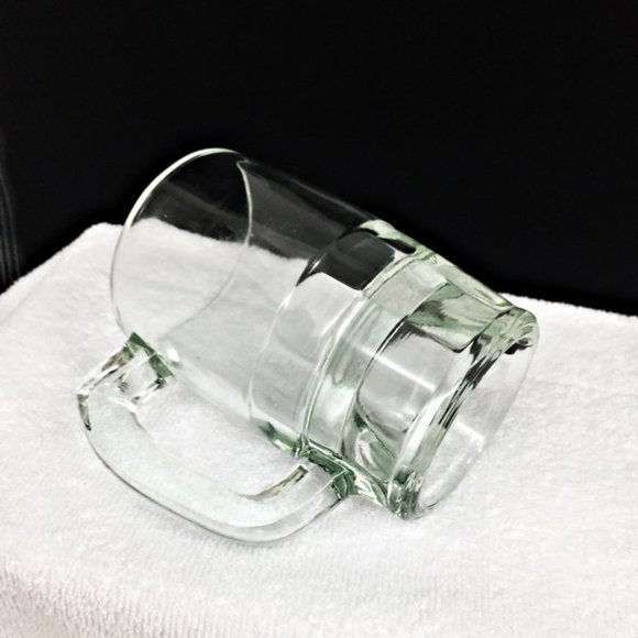 Vintage Clear Glass Mug Beer Ale Panel Base Heavy - Picture 6 of 9